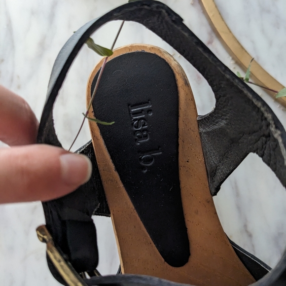 Lisa B Peep Toe Wooden Clog - Picture 6 of 15